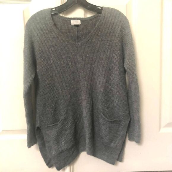 Nordstrom v neck grey sweater - Picture 1 of 11